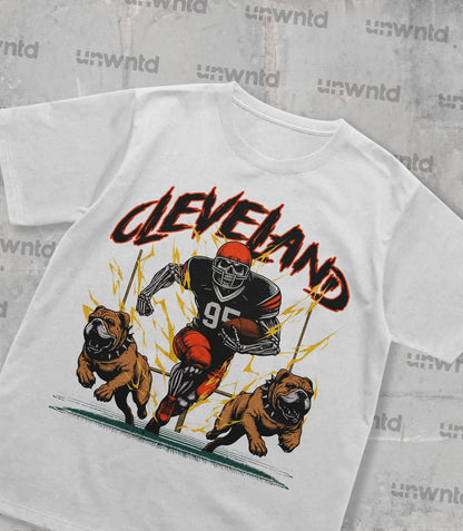 Cleveland Football Shirt - Graphic Tees - Skeleton Shirt - Merch Tee - Gift Shirt - Bootleg Shirt - Vintage - Skeleton Football Shirt