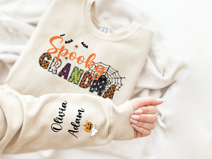 Custom Mama Halloween Sweatshirt Personalized Cute Crewneck Spooky Season Crewneck Fall Season Mommy Shirt