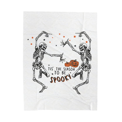 Halloween skeleton blanket, fall blanket funny skeleton blanket Halloween gift custom halloween gift blanket Velveteen Plush Blanket