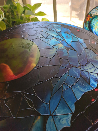 Full Moon: Stained Glass Style Window Hanging