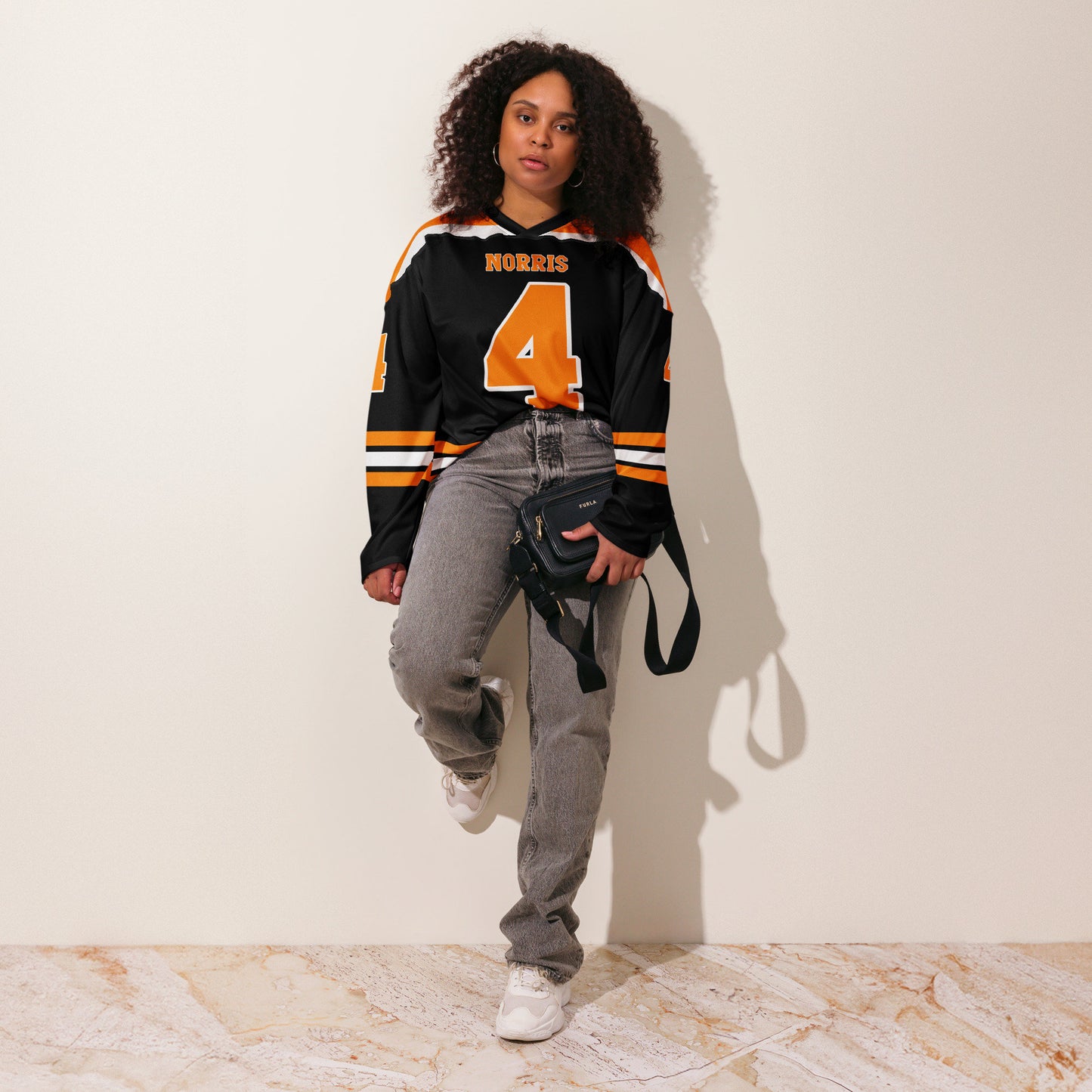 Racing Inspired Oversized Jersey – Unisex Streetwear Hockey Jersey with Bold Number 4