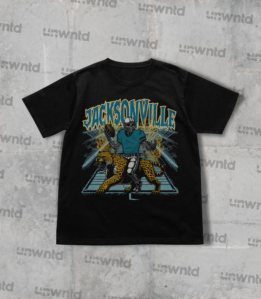 Jacksonville Football Shirt - Graphic Tees - Skeleton Shirt - Merch Tee - Gift Shirt - Bootleg Shirt - Vintage - Skeleton Football Shirt