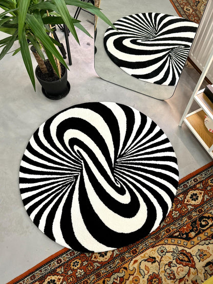 Optical illusion Tufted Rug, Mysterious rug, Living room floor mat, Gift for Him, Custom Area Rug, Abstract Rug Gift, House warming Gift