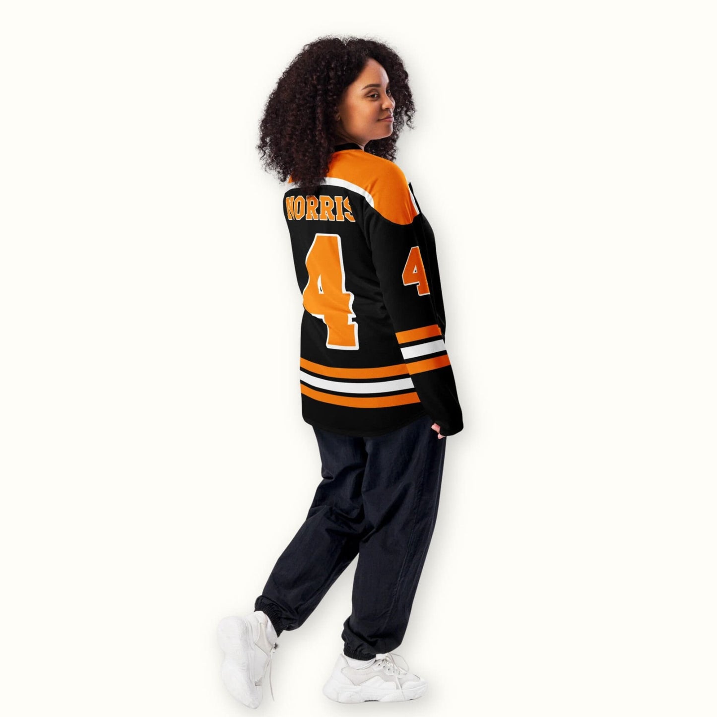 Racing Inspired Oversized Jersey – Unisex Streetwear Hockey Jersey with Bold Number 4