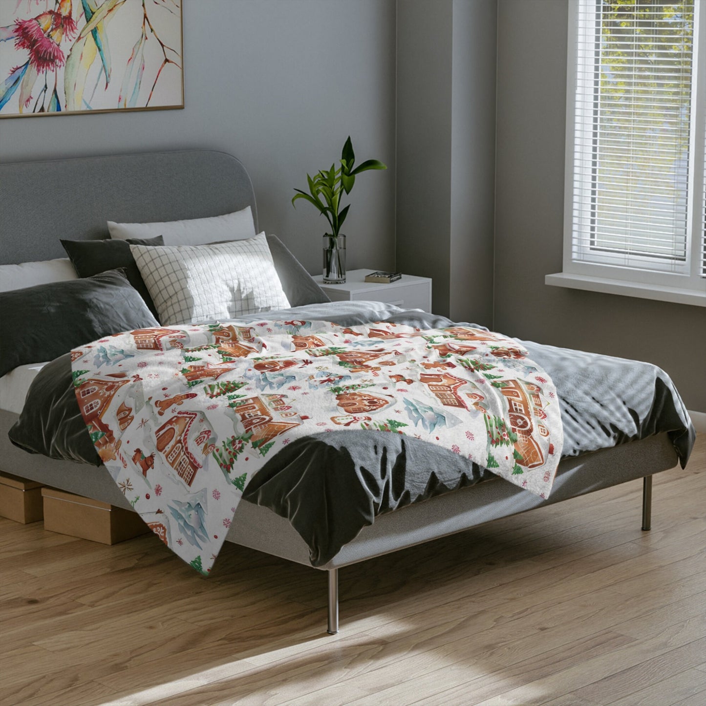 Christmas Blanket Gingerbread Village Fleece Throw Blanket Christmas Home Decor Gingerbread House Decor Christmas Gift Family Friends Host