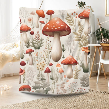 Mushroom blanket plush Boho mushroom blanket mushroom home decor mushroom throw for couch boho mushroom throw blanket