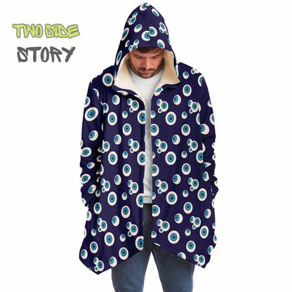 Unique Micro-fleece Evil Eye Print Hooded Cloak,Mykonos Eye Festival Rave Party Wear,Halloween Costume,Unique Gifts