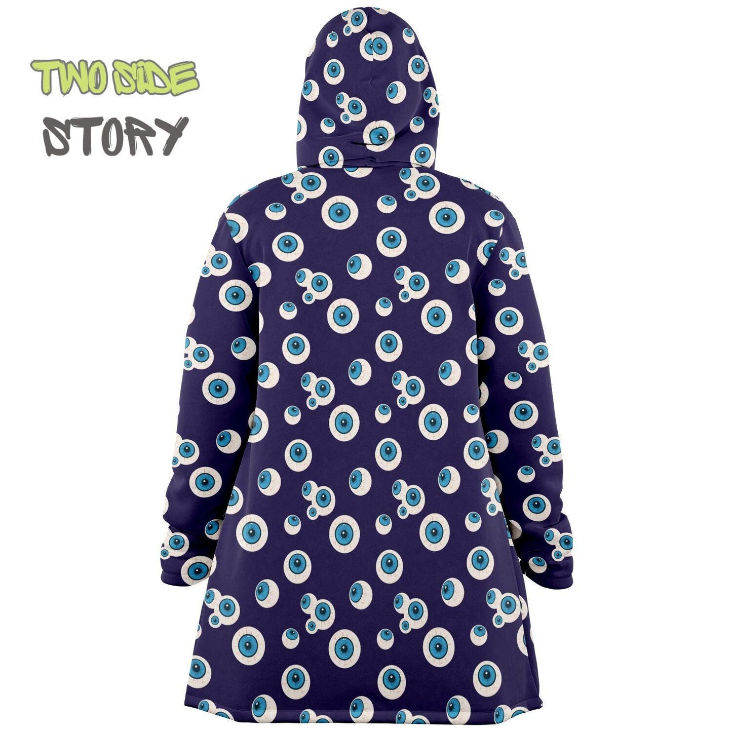 Unique Micro-fleece Evil Eye Print Hooded Cloak,Mykonos Eye Festival Rave Party Wear,Halloween Costume,Unique Gifts