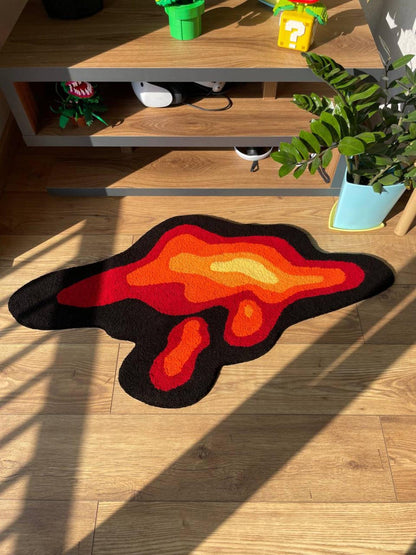Abstract Tufted Rug: Handmade Liquid Shape Carpet