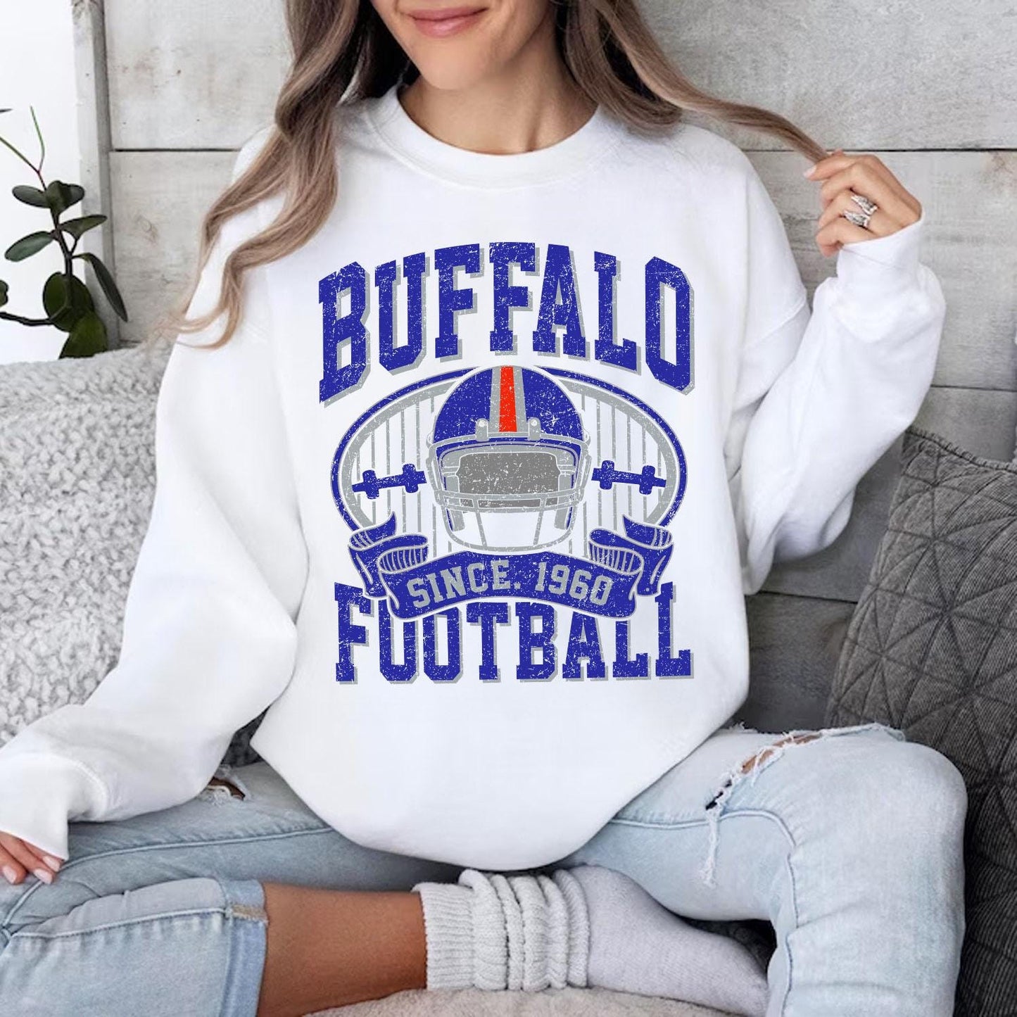 Retro Buffalo Football Sweatshirt, Vintage Buffalo Football Shirt,Buffalo Football Shirt, Sun Day Football,Buffalo Football Shirt, Game Day.