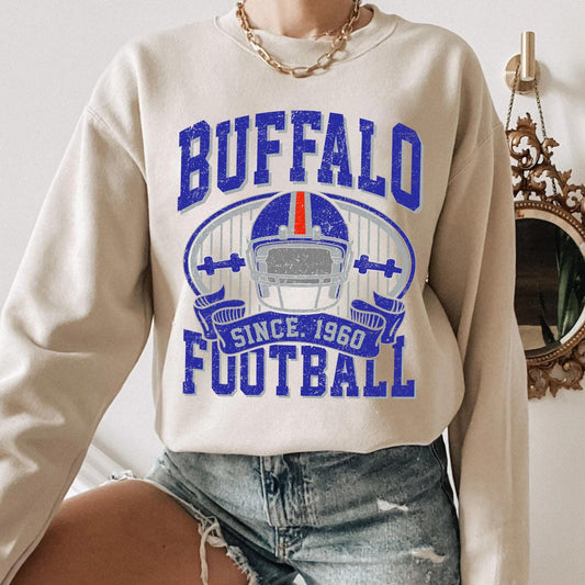 Retro Buffalo Football Sweatshirt, Vintage Buffalo Football Shirt,Buffalo Football Shirt, Sun Day Football,Buffalo Football Shirt, Game Day.