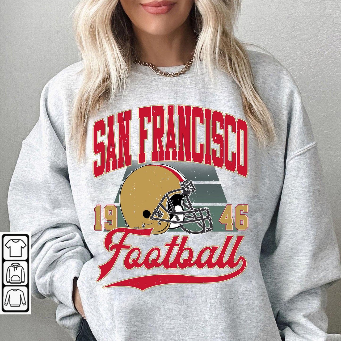 San Francisco Football Sweatshirt, Graphic Tee Gift For Football Fan Sport, Shirt Retro Style 90s Vintage Unisex Crewneck, Sun Day Football.