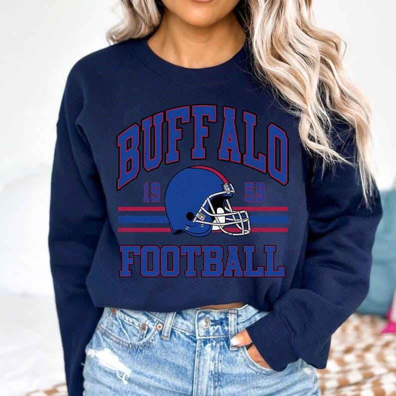 Retro Buffalo Football Sweatshirt,Buffalo Football Shirt, Sun Day Football,Buffalo Football Shirt, Game Day, Vintage Buffalo Football Shirt.