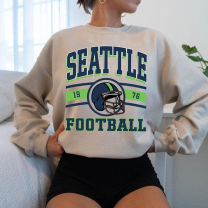 Retro Seattle Football Sweatshirt, Sun Day Football,Seattle Sunday Shirt, Game Day, Vintage Seattle Football Shirt, Seattle Football Shirt