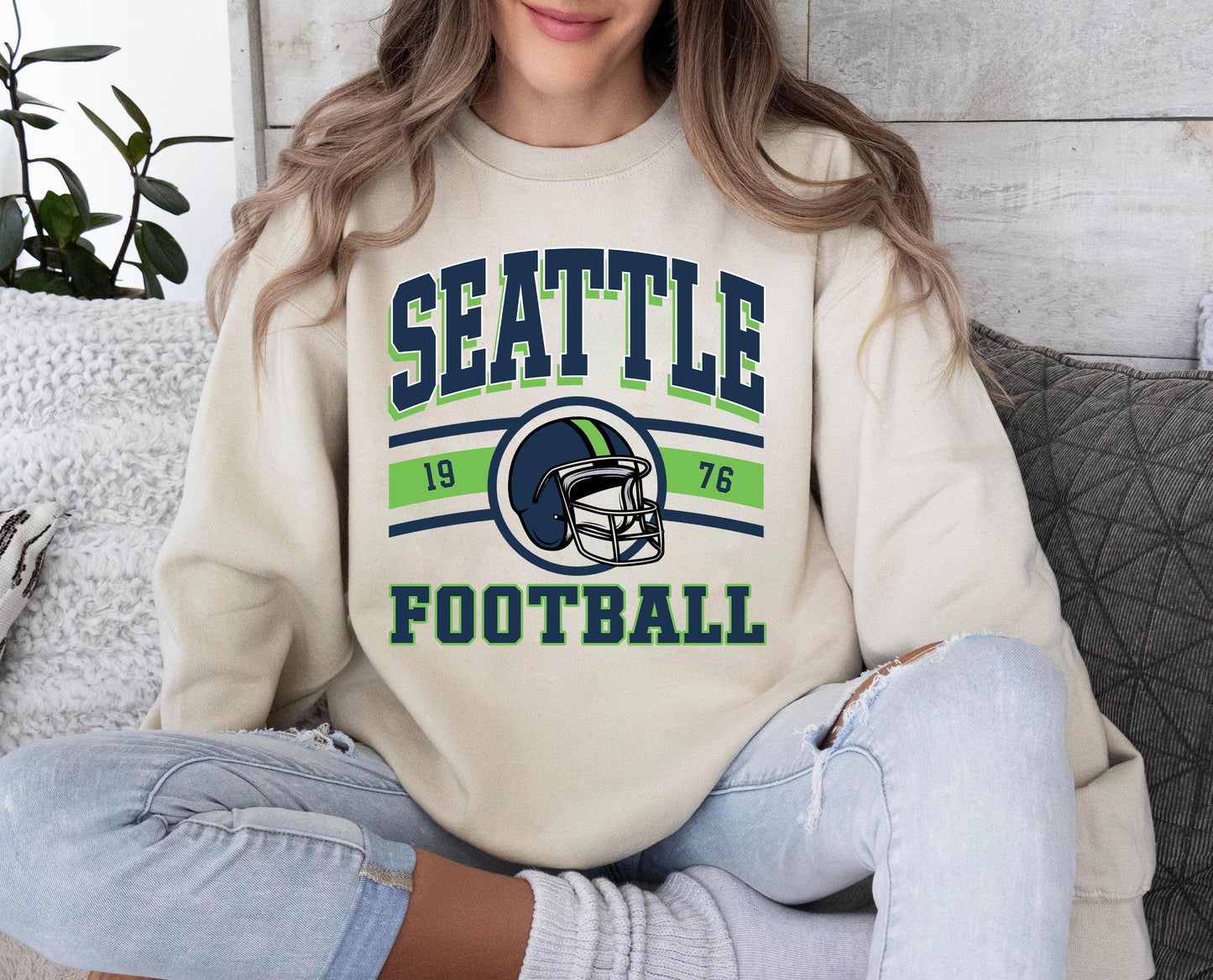 Retro Seattle Football Sweatshirt, Sun Day Football,Seattle Sunday Shirt, Game Day, Vintage Seattle Football Shirt, Seattle Football Shirt
