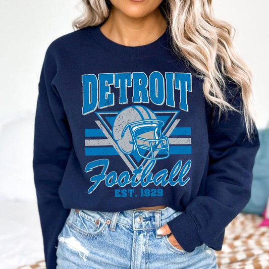 Vintage Style Detroit Football shirt, Sunday Football, Detroit Football Sweatshirt, Game Day Football Shirt, Detroit Football Shirt.