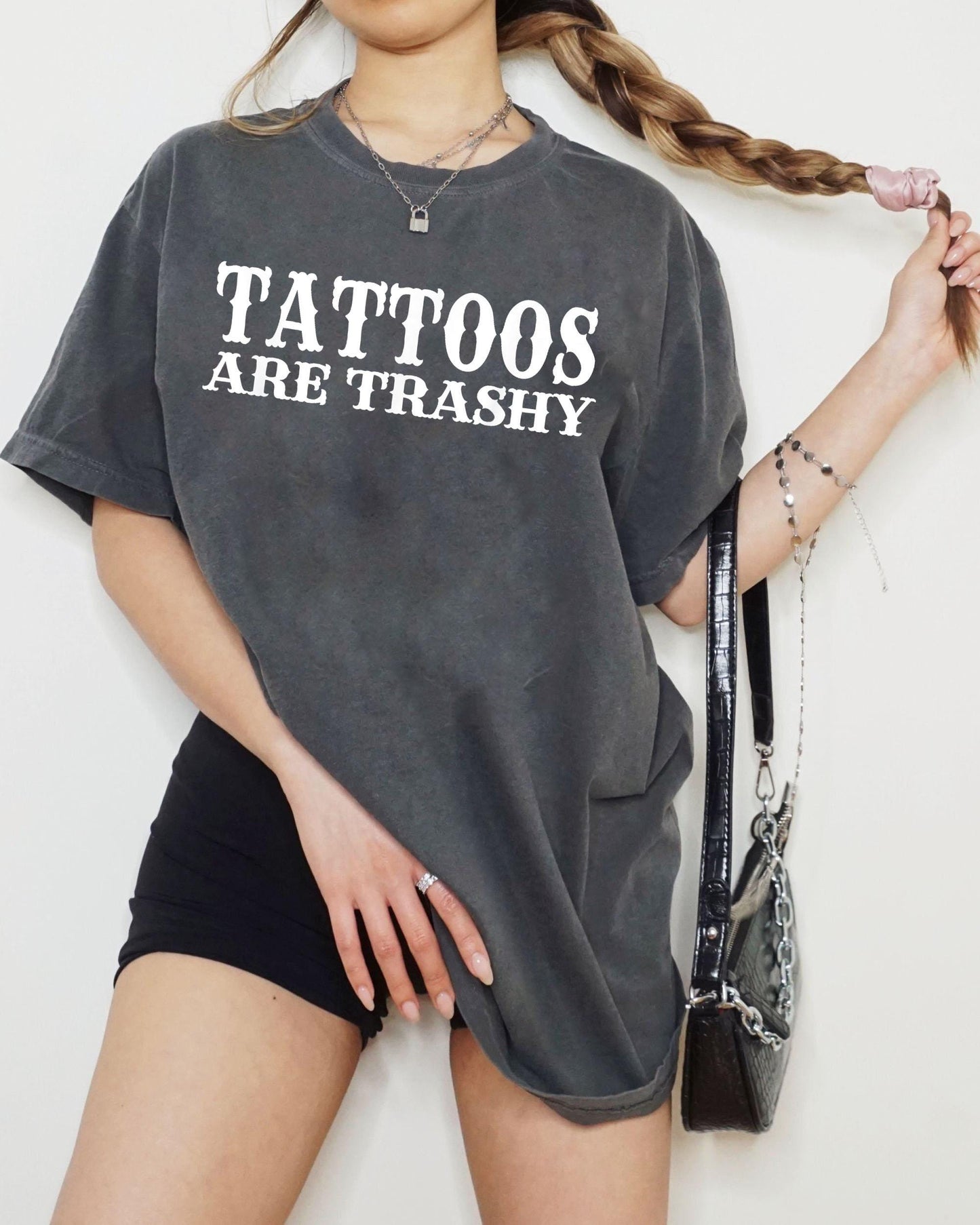 Tattoos Are Trashy Comfort Color Shirt, Sassy Gift, Sarcastic Shirt, Adult Humor Shirt, Husband Shirt, Tattoos Are Stupid, Tattoos Shirt