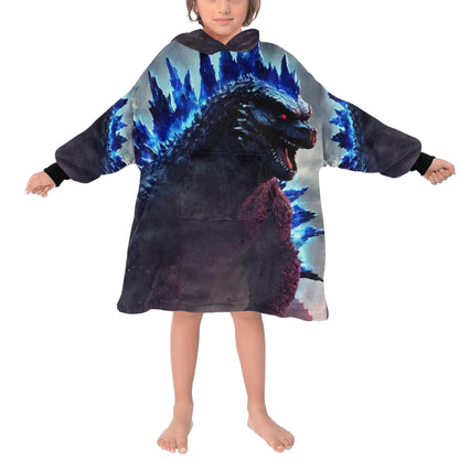 Kids Blanket Hoodie Godzilla Gojira Kaiju Blankets Art Comics Retro Neon