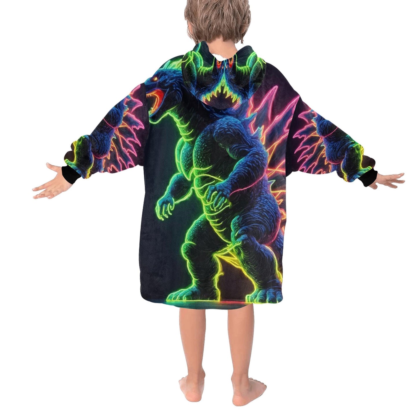 Kids Blanket Hoodie Godzilla Gojira Kaiju Blankets Art Comics Retro Neon Cartoon Godzillas