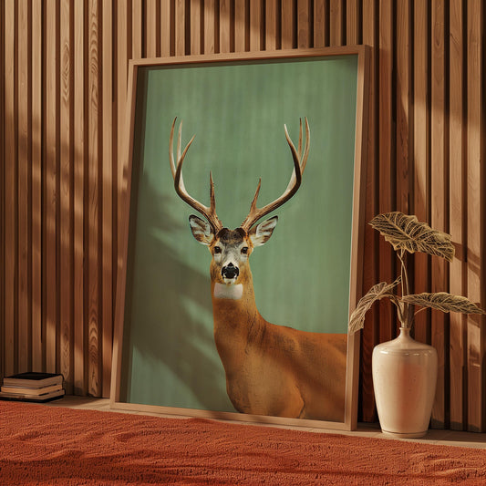 Vintage Whitetail Deer Hunting Print Retro Outdoors Poster Travel Poster Cabin Cottage Wall Art Outdoor Sports Gift