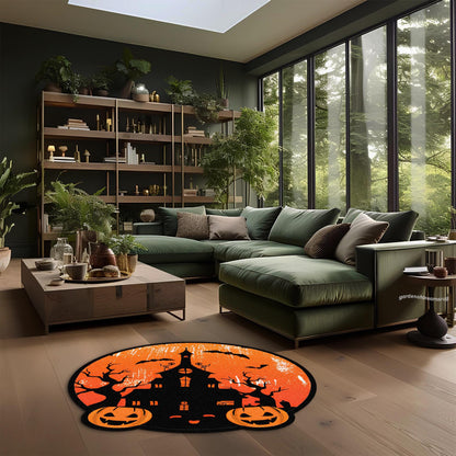 Pumpkin Rug, Happy Halloween Rug, Tufted Look Rug, Halloween Decor, Gift For Halloween, Rugs For Living Room, Anti Slip Rug, Home Decor Rug