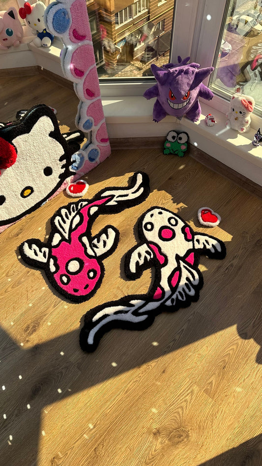 Custom Koi Yin Yang fish tufting handmade rug