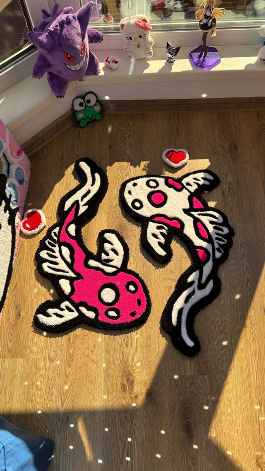Custom Koi Yin Yang fish tufting handmade rug