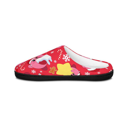 Kirby Christmas Slippers | Kirby Merry Christmas Indoor Slippers Gift For Him For Her Cartoon Comfy Soft Shoes Xmas Holiday Video Game