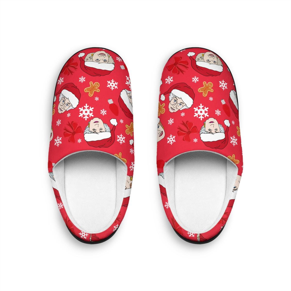 The Golden Girls Christmas Slippers | Rose Blanche Sophia Dorothy Merry Christmas Indoor Slippers Gift For Him For Her Xmas Holiday