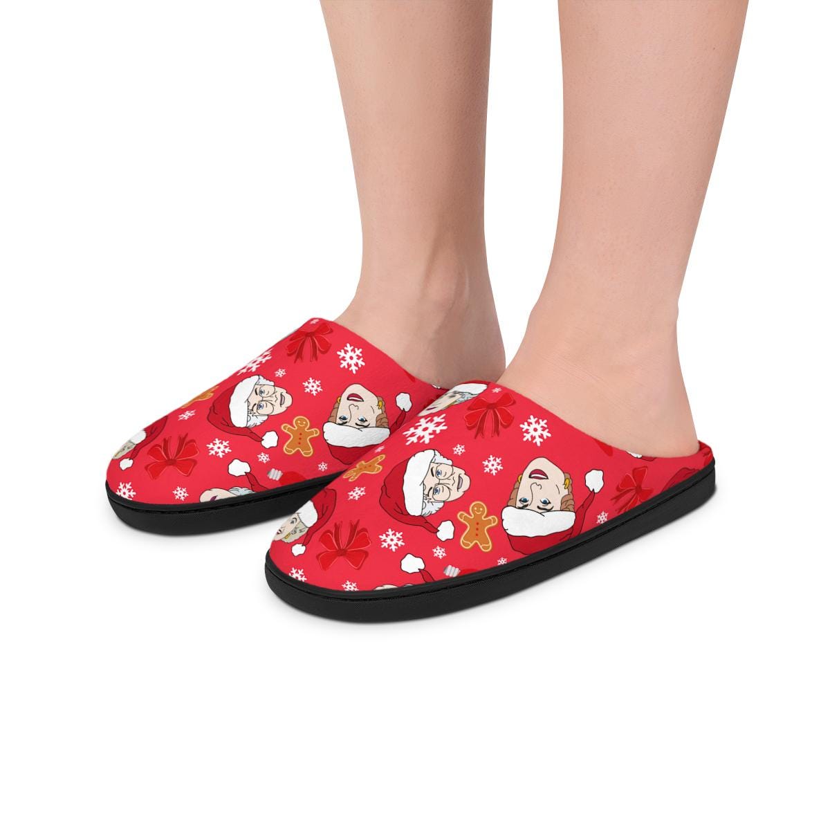 The Golden Girls Christmas Slippers | Rose Blanche Sophia Dorothy Merry Christmas Indoor Slippers Gift For Him For Her Xmas Holiday