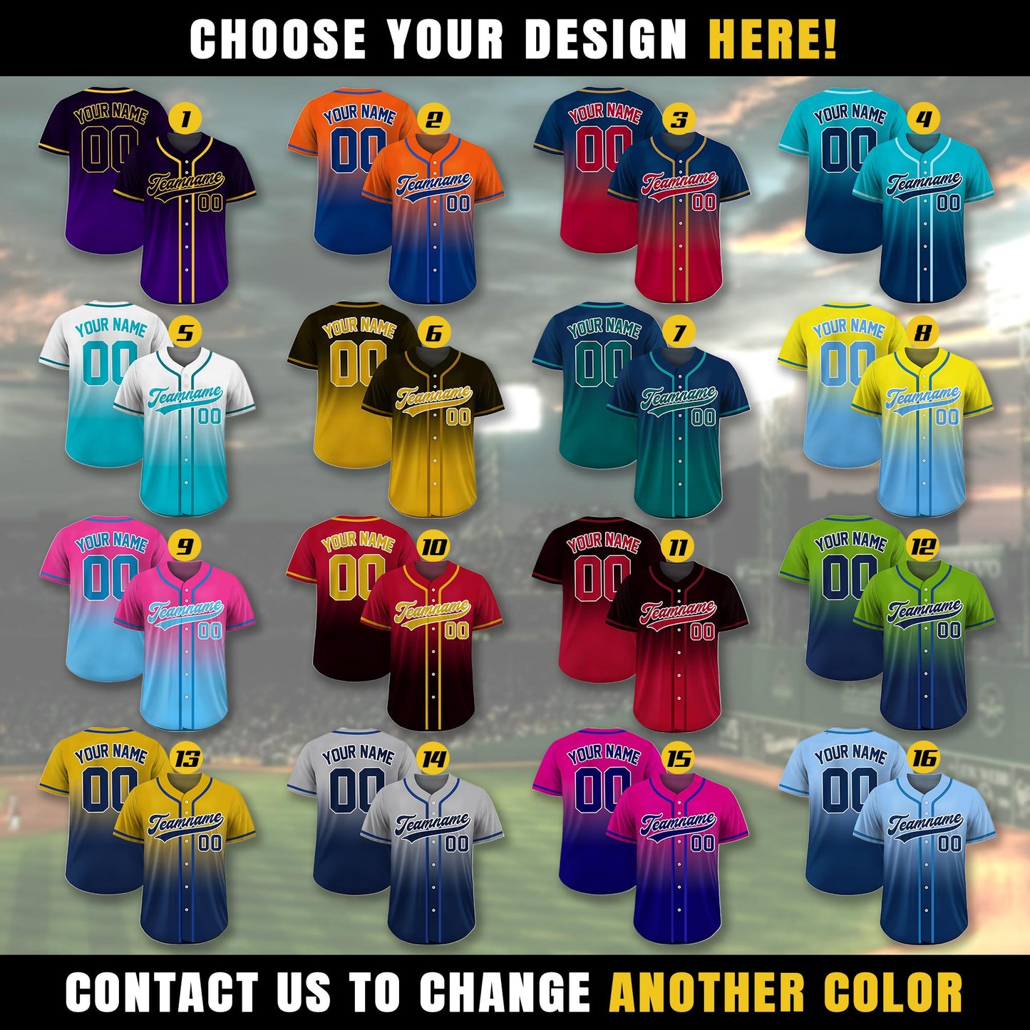 Custom Baseball Jersey Gradient with Teamname Name Number Logo, Personalized Jersey Shirt for Adult Kid, Gift for Baseball Fans Navy Gray