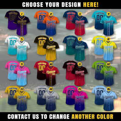 Custom Baseball Jersey Gradient with Teamname Name Number Logo, Personalized Jersey Shirt for Adult Kid, Gift for Baseball Fans Navy Gray