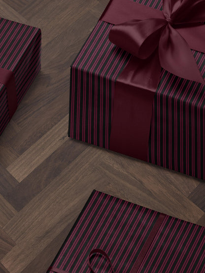 Pink and Black Striped Gift Wrap Moody Wrapping Paper Halloween Party Decor Fall Gift Wrap Romantic Gift for Her Birthday Gift Gothic Decor