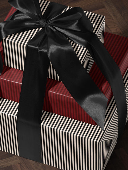 Stripe Wrapping Paper Birthday Gift Wrap Anniversary Wrapping Paper Elegant Gift Wrap Wedding Gift Wrap Special Occasion Gift Wrap Black