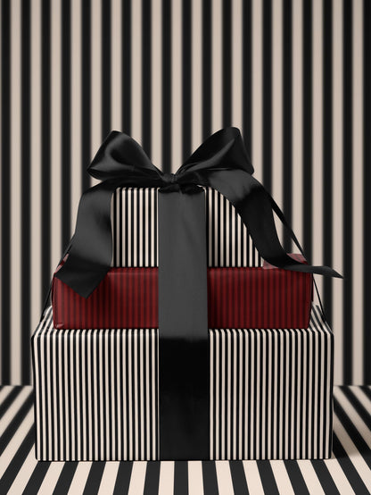 Stripe Wrapping Paper Birthday Gift Wrap Anniversary Wrapping Paper Elegant Gift Wrap Wedding Gift Wrap Special Occasion Gift Wrap Black