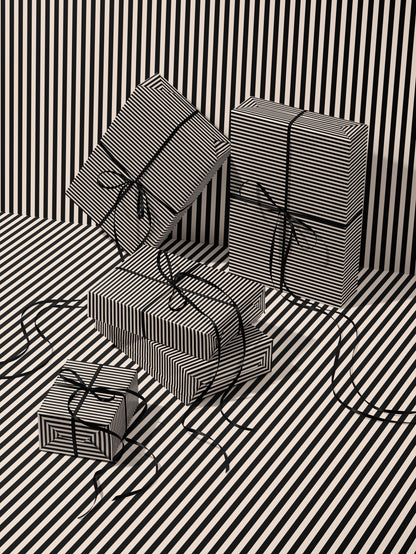 Stripe Wrapping Paper Birthday Gift Wrap Anniversary Wrapping Paper Elegant Gift Wrap Wedding Gift Wrap Special Occasion Gift Wrap Black