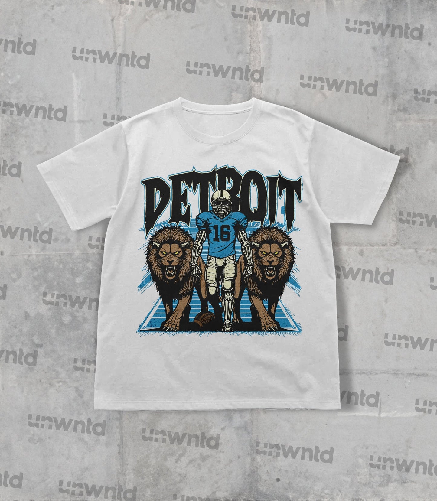 Detroit Football Shirt - Graphic Tees - Skeleton Shirt - Merch Tee - Gift Shirt - Bootleg Shirt - Vintage - Skeleton Football Shirt - Lions