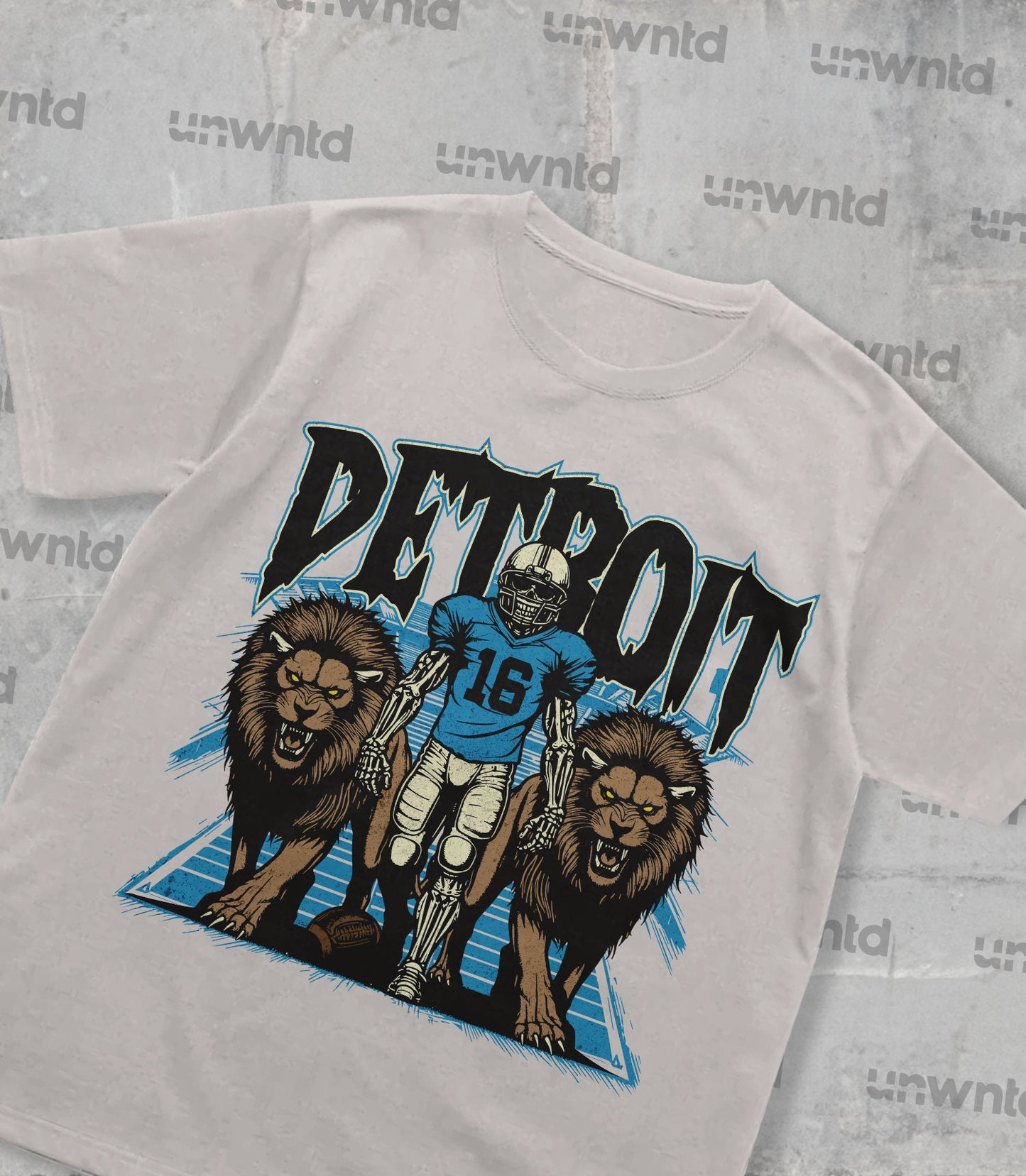 Detroit Football Shirt - Graphic Tees - Skeleton Shirt - Merch Tee - Gift Shirt - Bootleg Shirt - Vintage - Skeleton Football Shirt - Lions