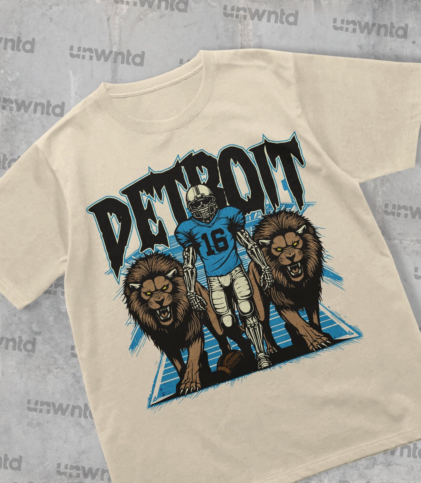 Detroit Football Shirt - Graphic Tees - Skeleton Shirt - Merch Tee - Gift Shirt - Bootleg Shirt - Vintage - Skeleton Football Shirt - Lions