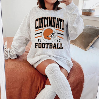 Vintage Cincinnati Football Sweatshirt, Trendy Cincinnati Football Fan Gift, Cincinnati Game Day Shirt, Cincinnati Shirt, Game Day Shirt.