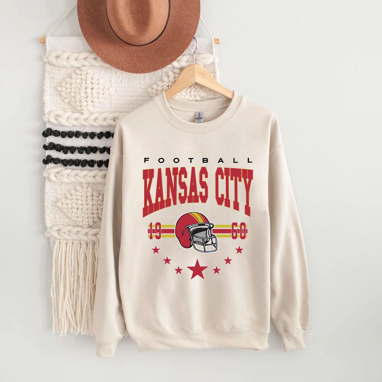Vintage Style Kansas City Football, Kansas City Sweatshirt, Kansas City Football Sweatshirt, Football Fan Gift, Game Day Shirt.