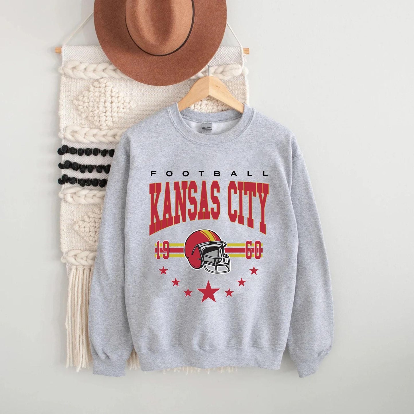 Vintage Style Kansas City Football, Kansas City Sweatshirt, Kansas City Football Sweatshirt, Football Fan Gift, Game Day Shirt.