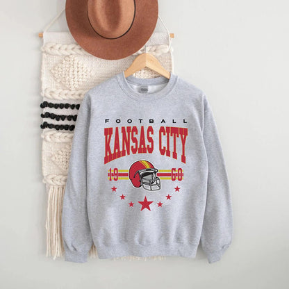 Vintage Style Kansas City Football, Kansas City Sweatshirt, Kansas City Football Sweatshirt, Football Fan Gift, Game Day Shirt.
