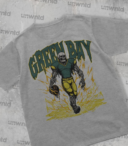 Green Bay Football Shirt - Graphic Tees - Skeleton Shirt - Merch Tee - Gift Shirt - Bootleg Shirt - Vintage - Skeleton Football Shirt