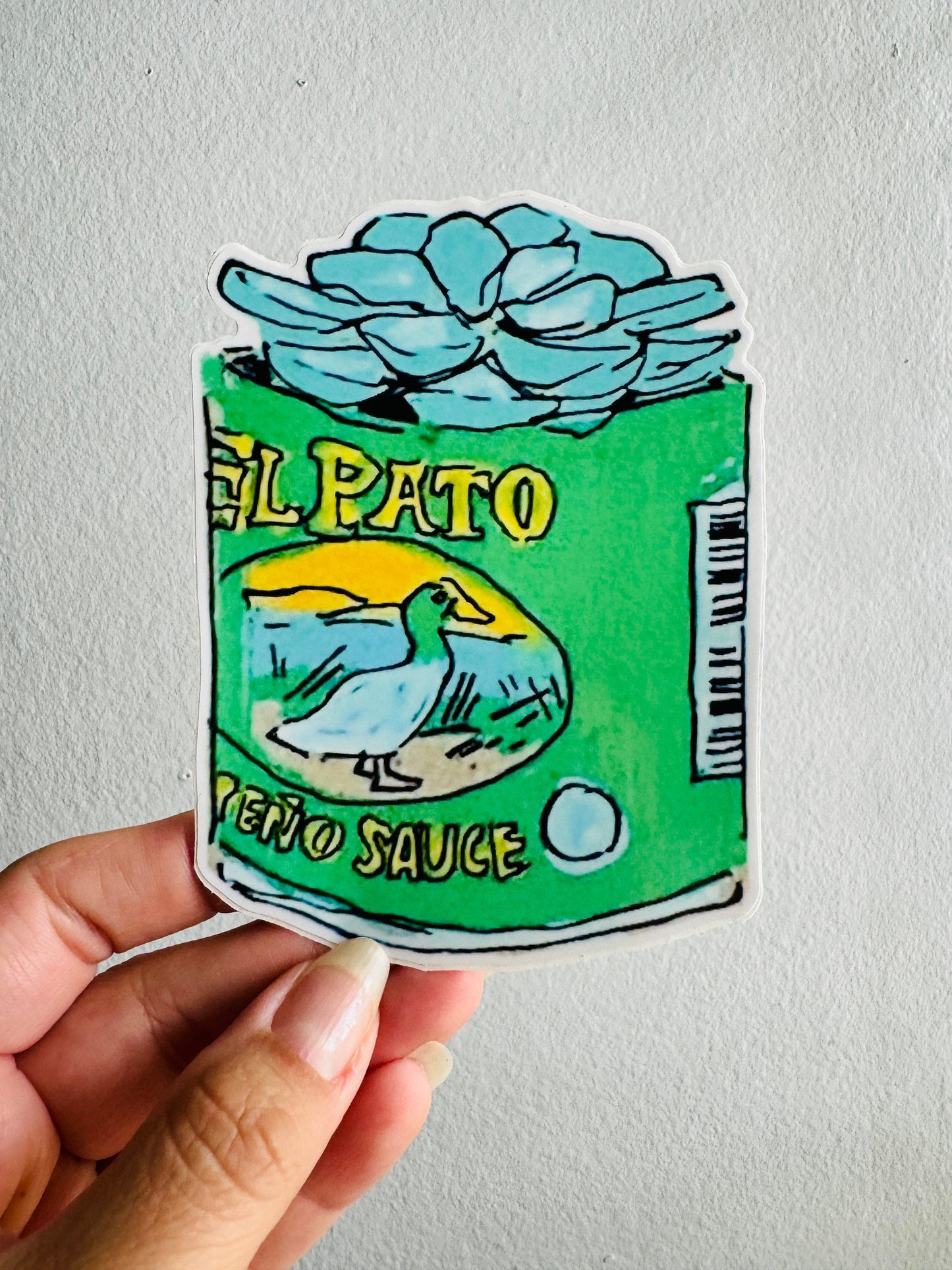 Rasquachismo Pato Succulent | Large 5" Sticker Decal | Water-Resistant | Latino Plants in Cans