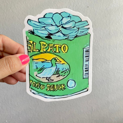 Rasquachismo Pato Succulent | Large 5" Sticker Decal | Water-Resistant | Latino Plants in Cans