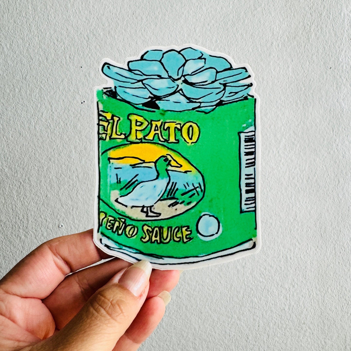 Rasquachismo Pato Succulent | Large 5" Sticker Decal | Water-Resistant | Latino Plants in Cans