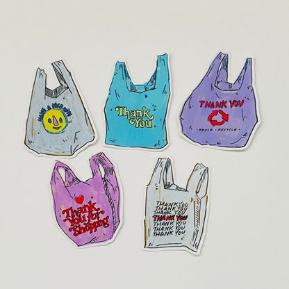 Nice Day Grocery Bag Icon | 3" Sticker Decal | Water-Resistant | Grocery Shopper Tote