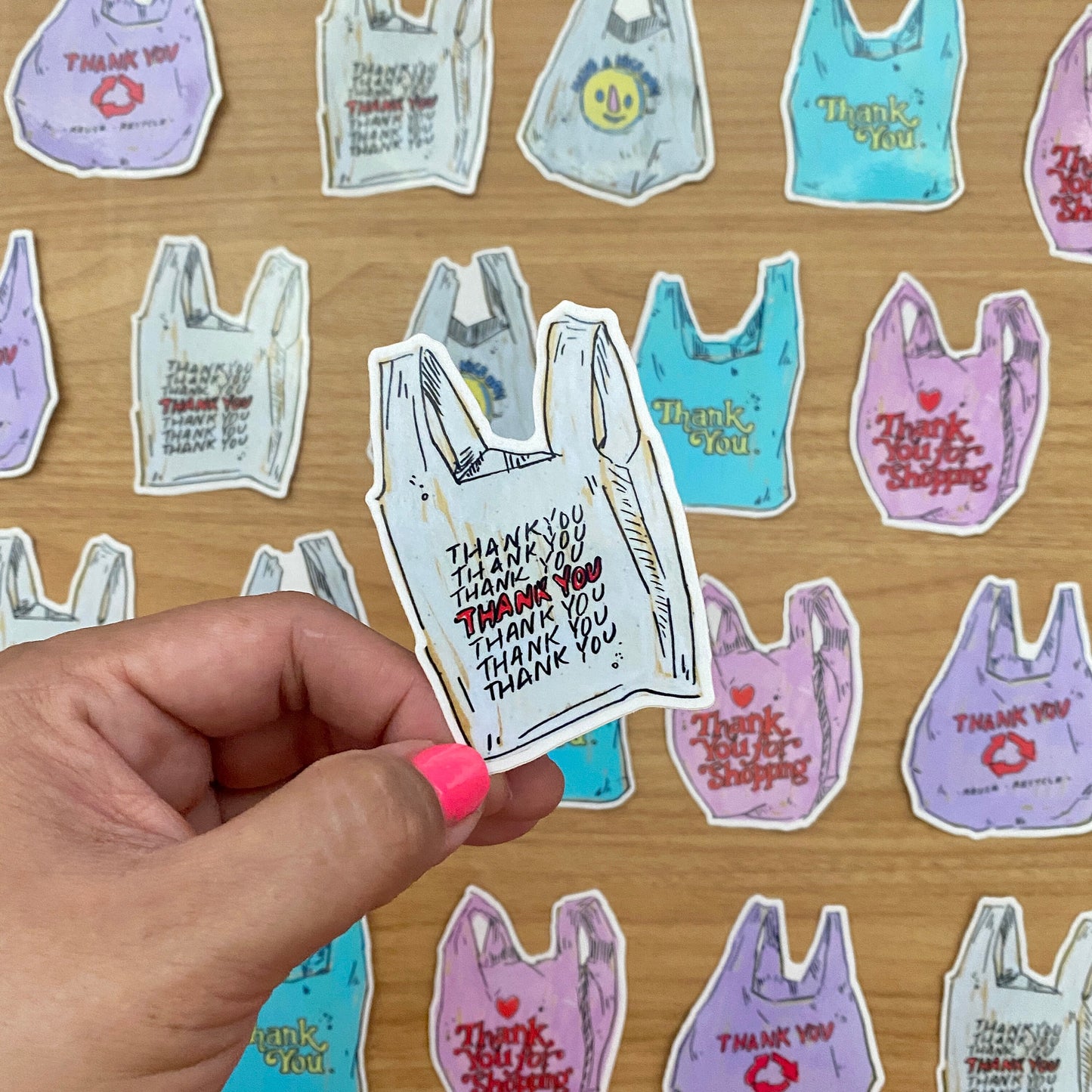 Grocery Bag Icon | 3" Sticker Decal | Water-Resistant | Grocery Shopper Tote