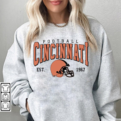 Trendy Cincinnati Football Fan Gift, Cincinnati Game Day Shirt, Retro Cincinnati Football Sweatshirt, Cincinnati Shirt, Game Day Shirt.
